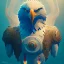 Placeholder: eagle, portrait.intricate detail,.studio ghibli,andrea bonelli,Kilian Eng,Ohrai, Dan Craig character, style.