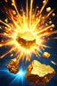 Placeholder: exploding golden stones