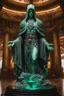 Placeholder: highly detailed marble and jade sculpture of a male necromancer, transparent nail polish, beautiful hands, stunning face, volumetric fog, stunning environment, Mark Brooks and Dan Mumford, comic book art, perfect, smooth