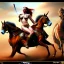 Placeholder: Epic full body portrait of busty atletic young beautiful Red Sonja riding a horse Boris Vallejo styles