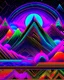 Placeholder: psychedelic landscape with geometrical patterns and neon colors