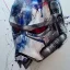 Placeholder: photorealistic luke skywalker helmet with weathered painting , illustration on coarse canvas by <agnes cecile> and <Yoji Shinkawa>, ornate and intricate details , soft smooth lighting, ultra detailed concept art,