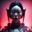 Placeholder: Thai, Cyber Woman, black hair, samurai, cyberpunk, neon, highly detailed, art stations, concept art, smooth, unreal engine 5, god rays, ray tracing, RTX, lumen lighting, ultra detail, volumetric lighting, 3d, finely drawn, high definition, high resolution, gradient background