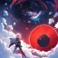 Placeholder: phsychedelic, swirling colors, red sun in center, blackhole, stars, space