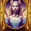 Placeholder: whole portrait of "Alice in the wonderland"in a gold frame rinassence style,Award-winning,dressin Disney style, detailed eyes, Realistic lighting, cinematic lighting, octane render, 8k ,elegant,smiling, by Chie Yoshii,Brian Kesinger,Gediminas Pranckevičius