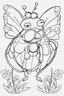 Placeholder: Outline art for cute coloring pages with insect butterfly with glasses, full body, white background, sketch style, only use outline, clean line art, no shadows and clear and well outlined.