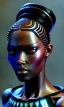 Placeholder: black girl, cute, beautiful, braids, head and shoulders portrait by Greg Rutkowski