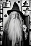 Placeholder: Gandalf taking serie of BW photos inside photo booth.