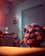 Placeholder: Boy room scene with color hair monster, Steven Spielberg style, realistic photo, sweet, concept art, smooth, unreal engine 5, god lights, ray tracing, RTX, lumen lighting, ultra detail, volumetric lighting, 3d.