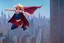 Placeholder: Supergirl flying in a hypnotic dream over New York City