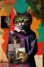 Placeholder: dA cat, abstract and contemporary surrealism, collage of absurd art,.grunge and urban