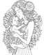 Placeholder: mother with his sun coloring page, full body (((((white background))))), only use an outline., real style, line art, white color, clean line art, white background, Sketch style