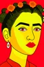 Placeholder: Draw an original cartoon picture of Frida Khalo with her unibrow