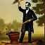 Placeholder: abraham lincoln chopping cherry tree