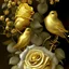 Placeholder: gold roses and a gold dove