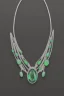 Placeholder: Dark Green Sea Jewel Necklace in White Gold