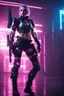 Placeholder: Full body image of a army cyberpunk cyborg beautiful super model girl,good body,lighting background