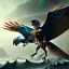 Placeholder: Epic massive Drawing Gryphon and Rider Flying estilo Caravaggio 4k