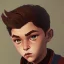 Placeholder: Portrait of a handsome brown haired little warlock kid by Nick Harris