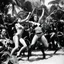 Placeholder: [photo by helmut newton] Swinging in on vines with deadly precision, the Amazons swiftly overpowered the bikini-clad warriors, knocking them down with swift kicks and powerful blows. The Space Girls, caught off guard and outmatched, struggled to defend themselves as the Amazons relentlessly pressed their advantage.Lost in the sweltering heat of the jungle, the Space Girls found themselves at the mercy of the primitive natives who seemed to have the upper hand in the brutal confrontation. Fumblin