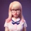 Placeholder: A very cute girl full body,wearing a short skirt,with blonde hair with a fade of light pink,sailor uniform,full round face,teenage girl