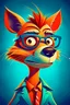 Placeholder: Portrait of a cool animation animal character, cute, witty, striking