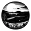 Placeholder: landscape, black and white stamp.