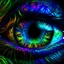 Placeholder: Close-up of mystical eyes, neon glow, intricate iris patterns, digital art style
