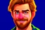 Placeholder: Happy Andrew Garfield with a beard and blue eyes in Pixar style