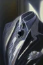 Placeholder: A silver brooch pinned to the collar of a black velvet suit, set with sparkling diamonds, in a luxurious bedroom in the sunlight Hyper realistic, oil on canvas award winning fantastic view ultra detailed acrylic art Ultra realistic Impressionism Surrealism simen johan, sharp focus intricate oil on canvas cinematic lighting photorealistic high detail ultra detailed crisp quality colourful