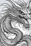 Placeholder: creates a black and white lineart only wireframe of a Chinese dragon, the drawing is to be used for vinyl decals