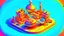 Placeholder: cooking city illustration 3d style. HD