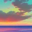 Placeholder: sunset and rainbow at beach