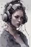 Placeholder: Virtual girl-neural network, cyberpunk, dystopia, by Florian Nicolle