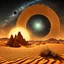 Placeholder: Sky and galaxies over a desert, astrophotography, surreal, Max Ernst, intricate, ornate, 8k, 3d