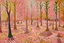 Placeholder: A pink woodland clearing designed in Navajo baskets painted by John Brack