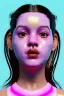 Placeholder: Ultra Realistic image, Rosalía artist, portrait, normal complexion, waist up portrait, two monkeys hair ,black eye long line, sweet face, t-shirt with holes, inflatable open coat, gold pink and blue style, spray glow make up, big geometric led jewelry, fog, hot, inflatable style latex coat, vibrant color, highly detailed, art stations, concept art, smooth, unreal engine 5, god rays, ray tracing, RTX, lumen lighting, ultra detail, volumetric lighting, 3d, finely drawn, high definition.