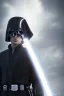 Placeholder: All Black Anakin Skywalker soldier, ghost, wearing high tech mask, white smoke, dark, rage, sorrow, high definition, ultra 8 k, volumetric lighting, blue fire, fog