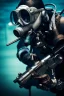 Placeholder: diver like a cyborg,with gun,detail,textures,cinematic