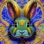 Placeholder: girl rabbit with blue aye, aboriginal, dot painting, indiginous, dot, mud, dream-time, abstract, dots, natural pigment, extremely sharp detail, finely tuned detail, ultra high definition, 8 k, unreal engine 5, ultra sharp focus, art germ and Paul Lewin and Kehinde Wiley