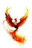 Placeholder: Majestic phoenix rising from flames white background