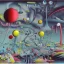 Placeholder: sureal landscape in microcosm with bacteria and viruses by yves tanguy and dr seuss