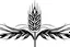 Placeholder: Graphic element of wheat sheif, vertical, black on white vector