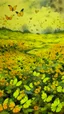Placeholder: A yellow stinky field with butterflies painted by Zosan