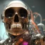 Placeholder: cyberpunk style ink ball skull picture in detailed tecnomancer frame, big black eyes, unreal engine 5, 8k resolution, photorealistic, ultra detailed, frame extreme sharp, accurate