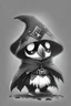 Placeholder: chibi penguin dark mage style black and white