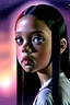 Placeholder: Jenna Ortega, Wednesday Addams, Night sky background