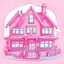 Placeholder: cartoon house draw pink