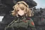 Placeholder: Tanya in youjo senki war artstyle, evil smile girl them, neon effect, war, very close picture, fire, apocalypse, intricate details, highly detailed, high details, detailed portrait, masterpiece,ultra detailed, ultra quality