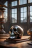 Placeholder: Memento mori. Cinematic lighting, Volumetric lighting, Epic composition, Photorealism, Very high detail, Character design, Unreal Engine, Octane render, HDR, Subsurface scattering, fantasy art,